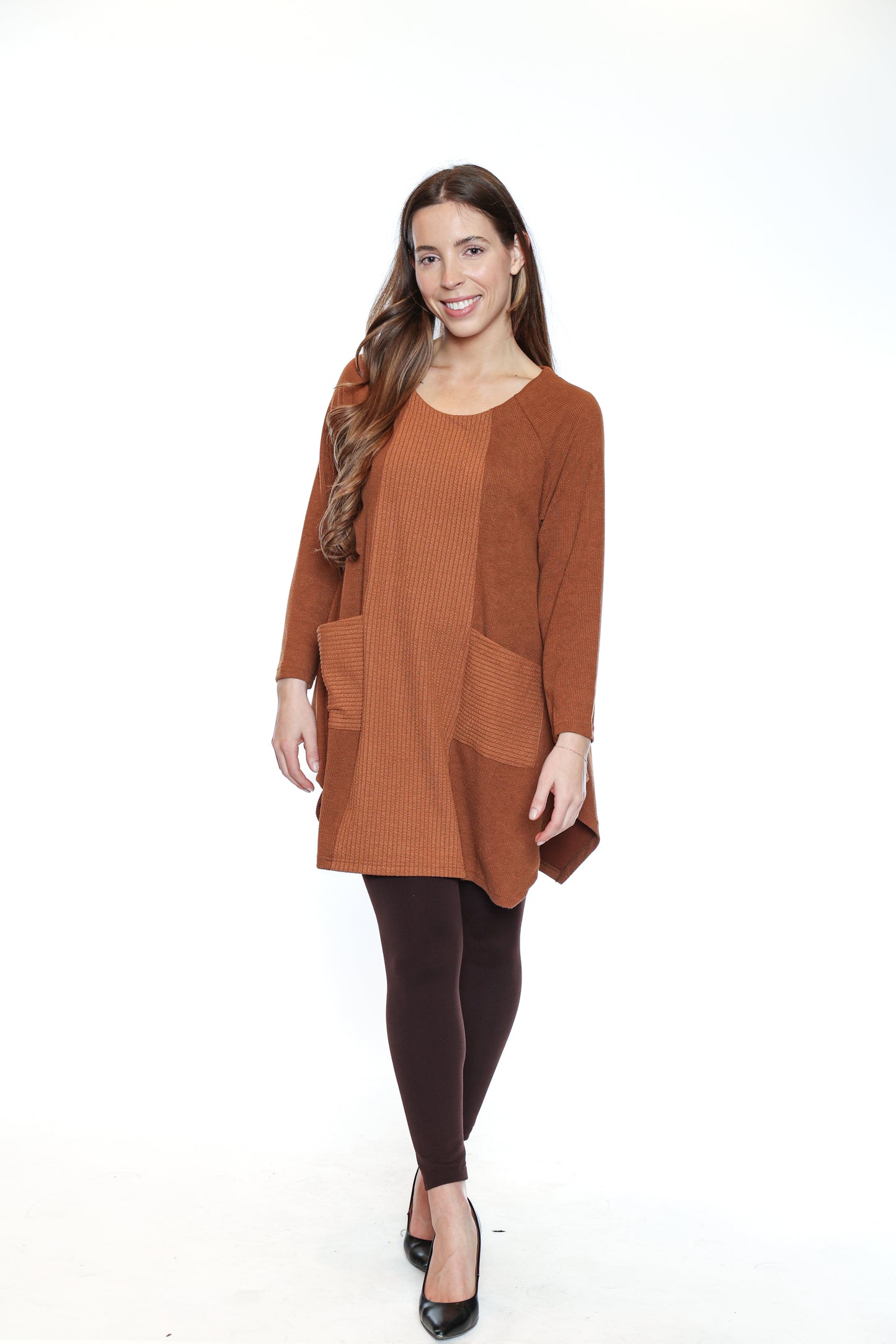 Papa Fashions Fall/Winter 2025-T5160-Oversized Tunic W/Pockets-Grey - The Coach Pyramids