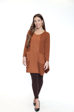 Papa Fashions Fall/Winter 2025-T5160-Oversized Tunic W/Pockets-Grey - The Coach Pyramids