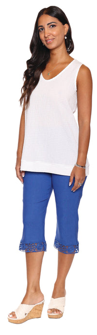 Papa Fashions Spring/Summer 2025-T5432-Textured Tank W/Slit-Off White - The Coach Pyramids
