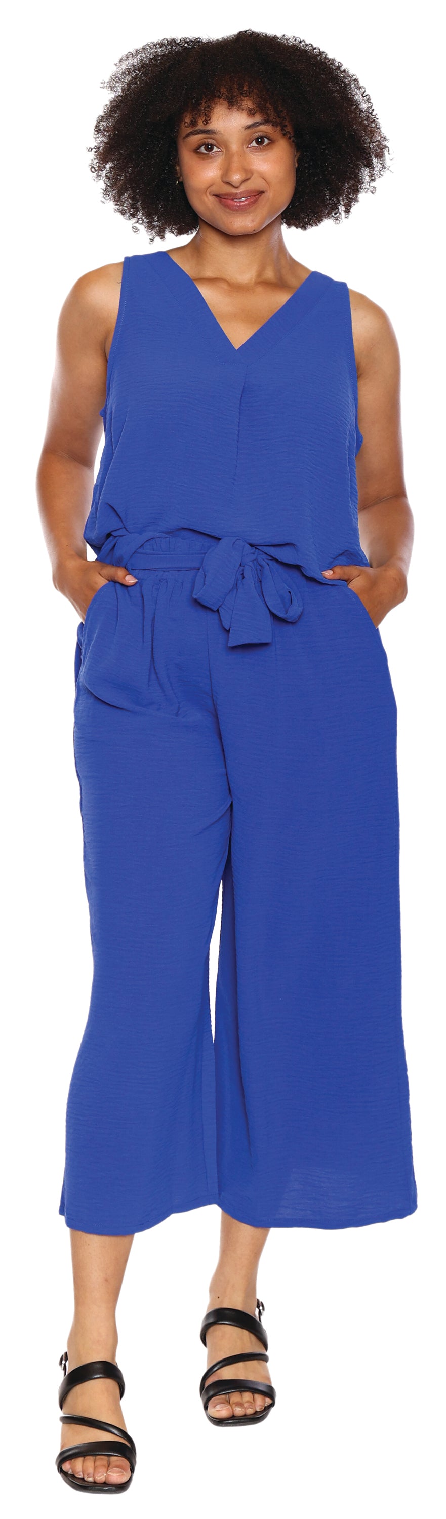 Papa Fashions Spring/Summer 2025-T5440-Tank Top W/Slit-Cobalt - The Coach Pyramids