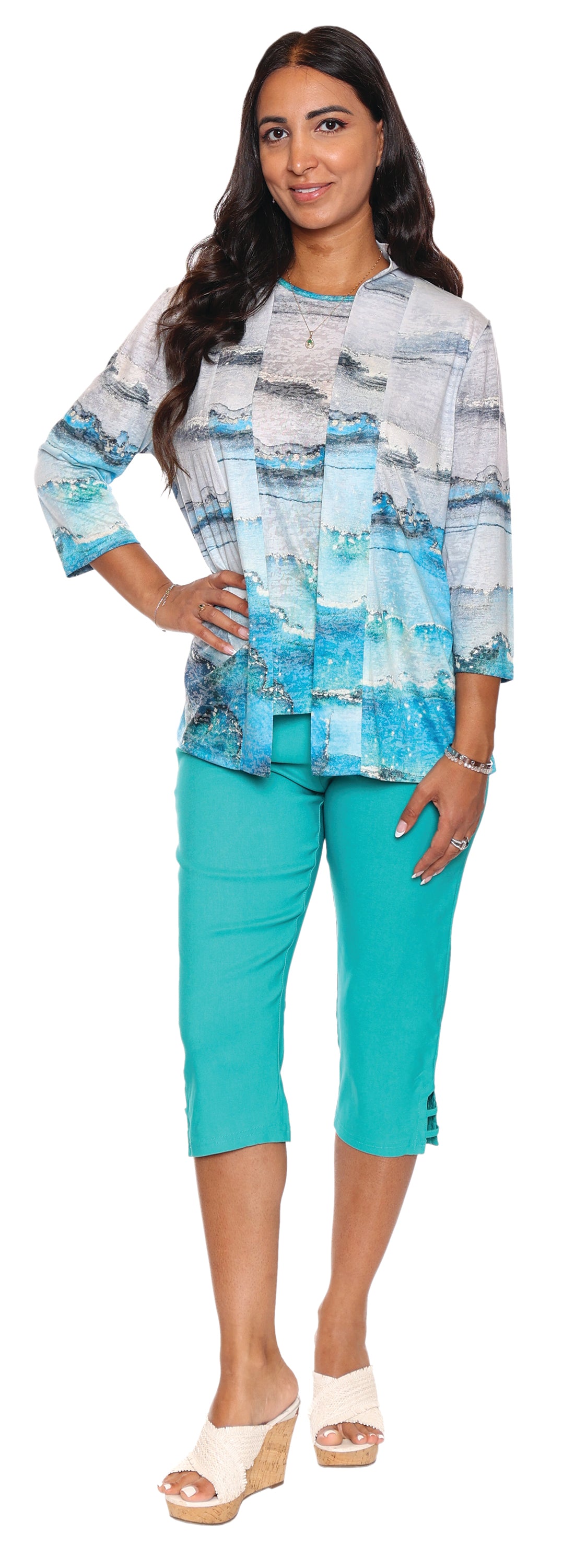 Papa Fashions Spring/Summer 2025-T5463-2 Piece Set Slub Printed-Red - The Coach Pyramids