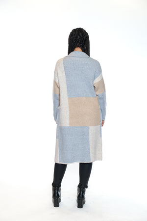 Papa Fashions Fall/Winter 2025-T5714-Checkered Cardigan W/Pockets-Multi - The Coach Pyramids