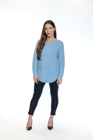 Papa Fashions Fall/Winter 2025-T5716-Rounded Knit Sweater-Blue - The Coach Pyramids