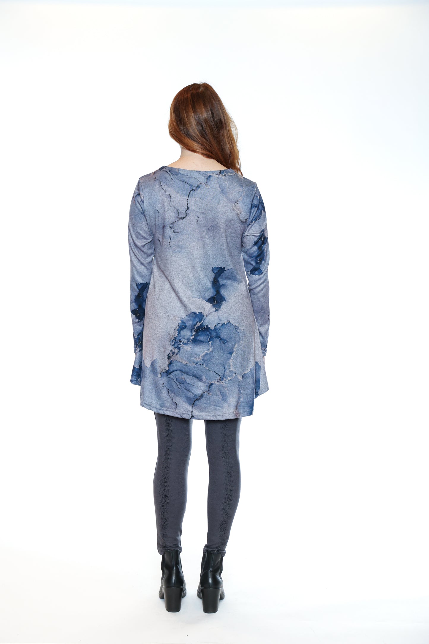 Papa Fashions Fall/Winter 2025-T5758-Printed Tunic W/Button Detail-Lilac - The Coach Pyramids
