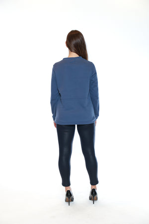 Papa Fashions Fall/Winter 2025-T5766-Shirt W/Pocket And Drawstring Detail-Denim - The Coach Pyramids