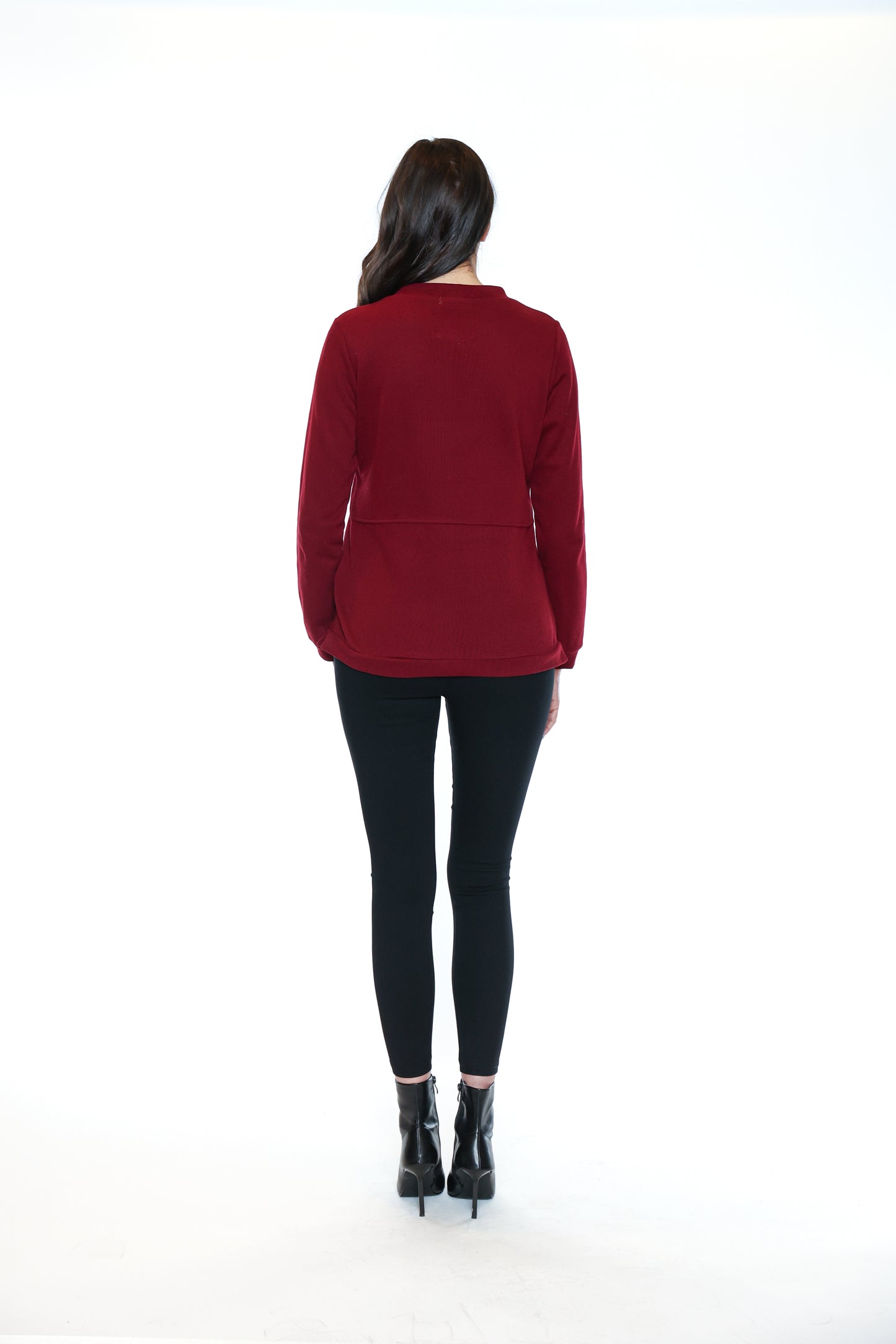Papa Fashions Fall/Winter 2025-T5766-Shirt W/Pocket And Drawstring Detail-Wine - The Coach Pyramids