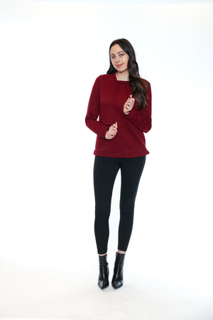 Papa Fashions Fall/Winter 2025-T5766-Shirt W/Pocket And Drawstring Detail-Wine - The Coach Pyramids