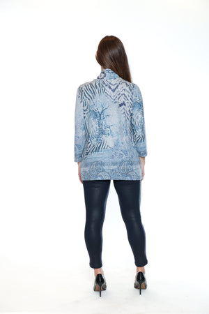 Papa Fashions Fall/Winter 2025-T5768-Printed Fooler 3/4 Sleeve-Multi - The Coach Pyramids