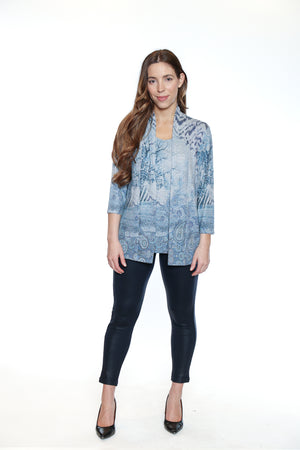 Papa Fashions Fall/Winter 2025-T5768-Printed Fooler 3/4 Sleeve-Multi - The Coach Pyramids