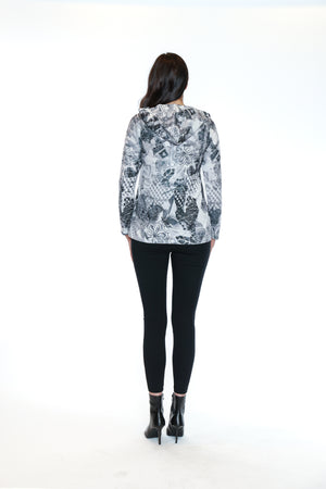 Papa Fashions Fall/Winter 2025-T5774-Printed Zip Up W/Hood-Multi - The Coach Pyramids