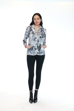 Papa Fashions Fall/Winter 2025-T5774-Printed Zip Up W/Hood-Multi - The Coach Pyramids