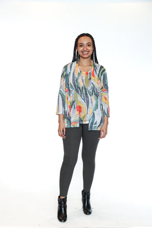 Papa Fashions Fall/Winter 2025-T5776-Printed 2 PC Cardi Set-Multi - The Coach Pyramids