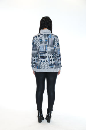 Papa Fashions Fall/Winter 2025-T5778-Printed Cowl Neck Sweater-Multi - The Coach Pyramids