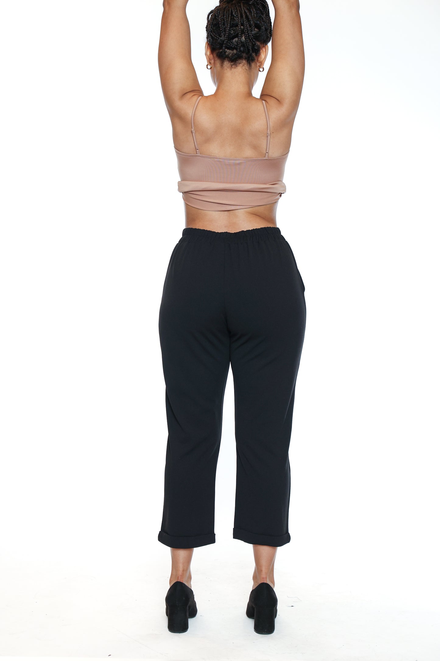 Papa Fashions Fall/Winter 2025-T5783-Scuba Crepe Crop Pant W/Pockets-Black - The Coach Pyramids
