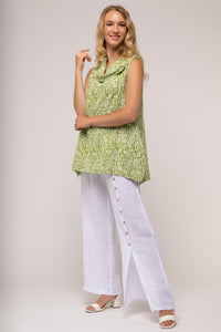 Linen Luv Spring/Summer 2024-TP1127-196-French Linen Top-Oasis Green - The Coach Pyramids