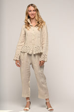 Linen Luv Spring/Summer 2024-TP1163-110-French Linen Jacket-Sabbia - The Coach Pyramids
