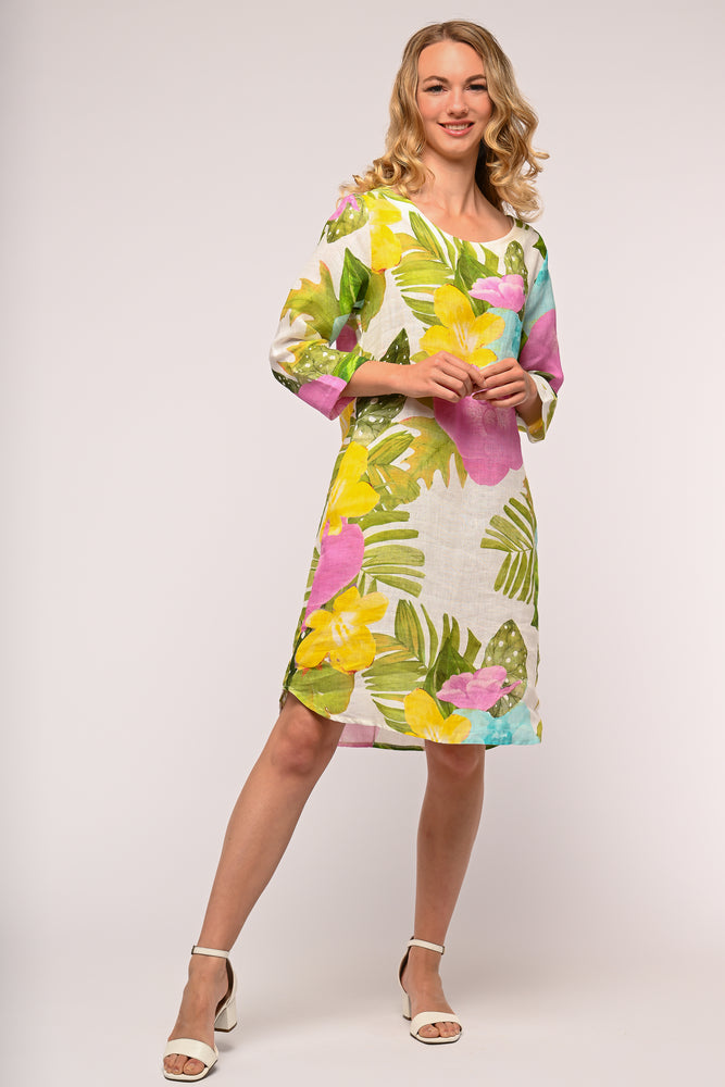 Linen Luv Spring/Summer 2024-TP1171-136-French Linen Dress-Orchidea - The Coach Pyramids