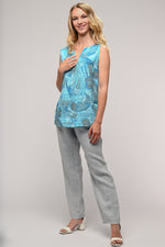 Linen Luv Spring/Summer 2024-TP1255-101-French Linen Top-Turchese - The Coach Pyramids