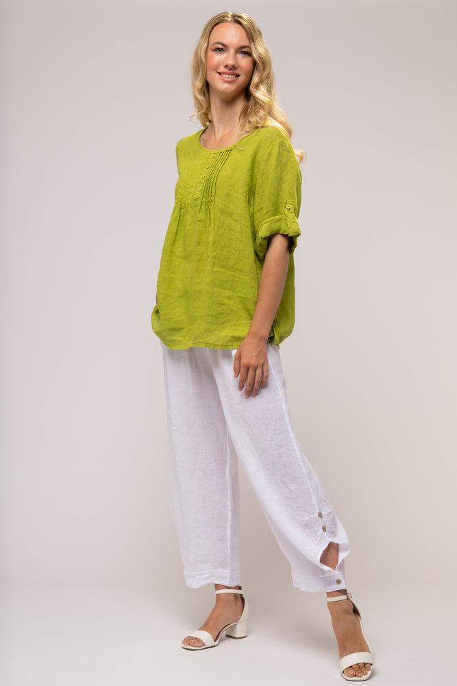 Linen Luv Spring/Summer 2024-TP1289-196-French Linen Top-Oasis Green - The Coach Pyramids