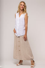 Linen Luv Spring/Summer 2024-TP1291-11-French Linen Top-Bianco - The Coach Pyramids