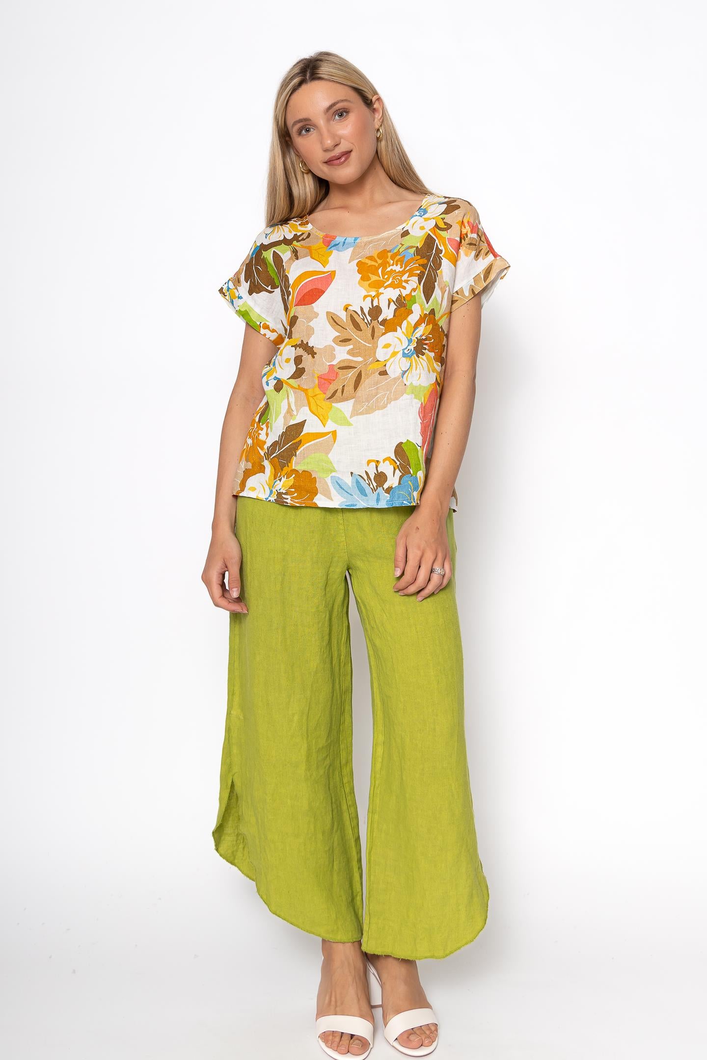 Linen Luv Spring/Summer 2025-TP1481-26-French Linen Blouse-Cammello - The Coach Pyramids