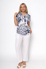 Linen Luv Spring/Summer 2025-TP1485-11-French Linen Blouse-Bianco - The Coach Pyramids