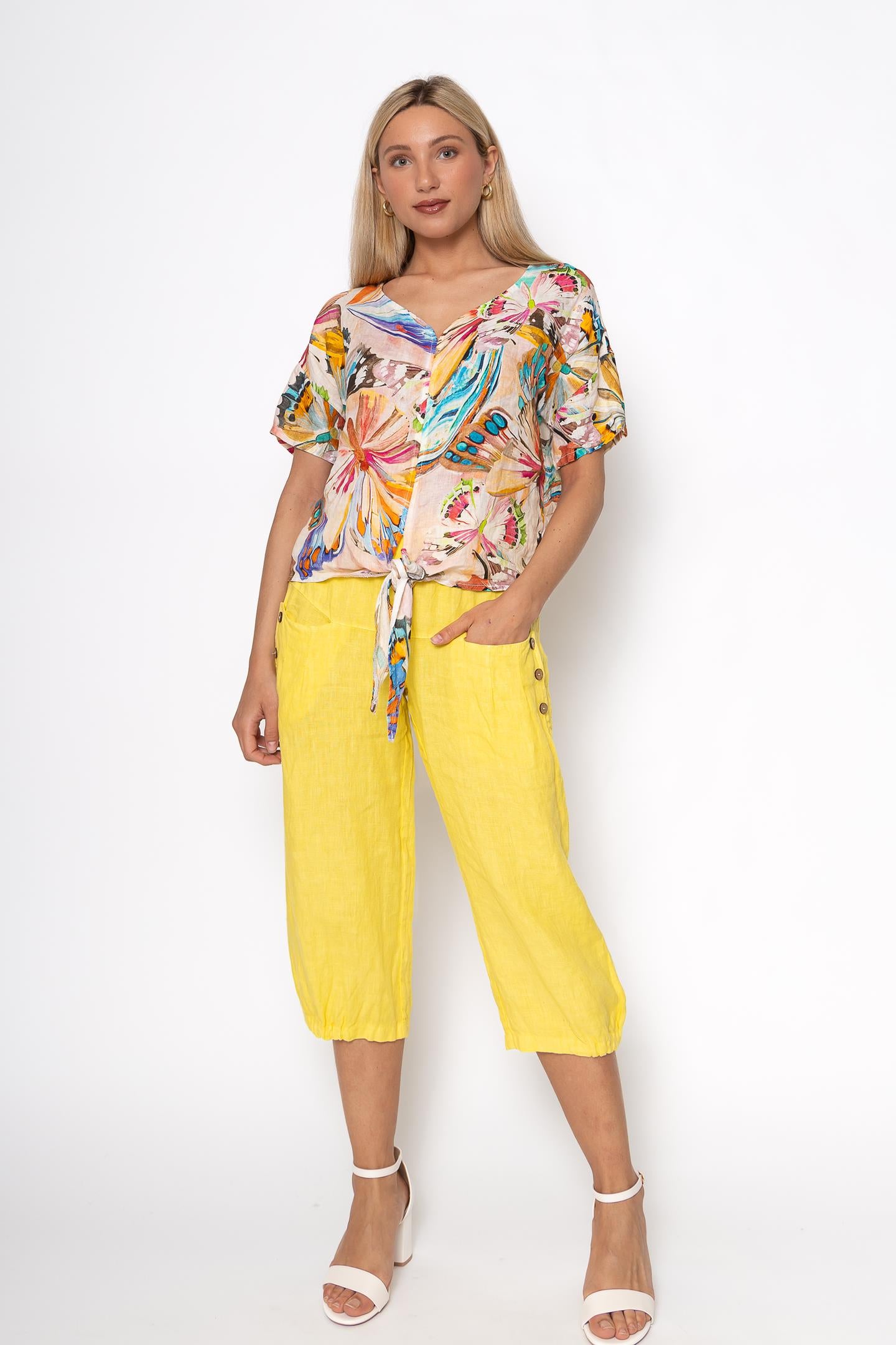 Linen Luv Spring/Summer 2025-TP1497-164-French Linen Blouse-Arancio - The Coach Pyramids