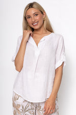 Linen Luv Spring/Summer 2025-TP1506-11-French Linen Blouse-Bianco