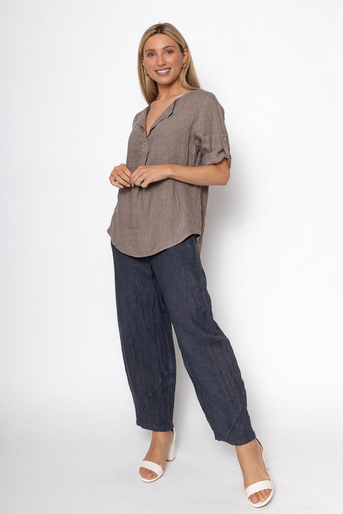Linen Luv Spring/Summer 2025-TP1506-40-French Linen Blouse-Fango - The Coach Pyramids