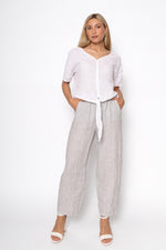 Linen Luv Spring/Summer 2025-TP1507-9-French Linen Blouse-Beige - The Coach Pyramids