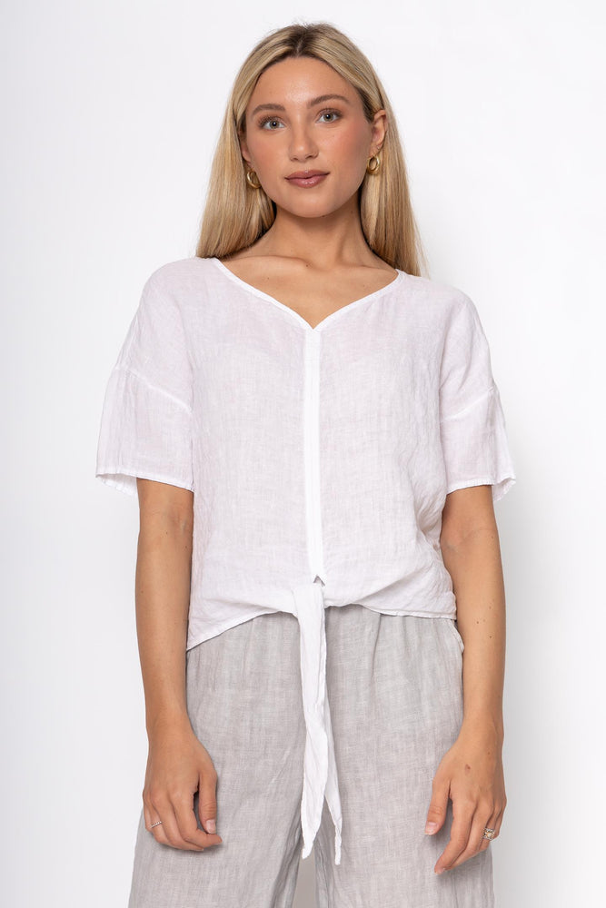 Linen Luv Spring/Summer 2025-TP1507-9-French Linen Blouse-Beige - The Coach Pyramids