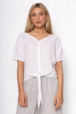 Linen Luv Spring/Summer 2025-TP1507-9-French Linen Blouse-Beige - The Coach Pyramids