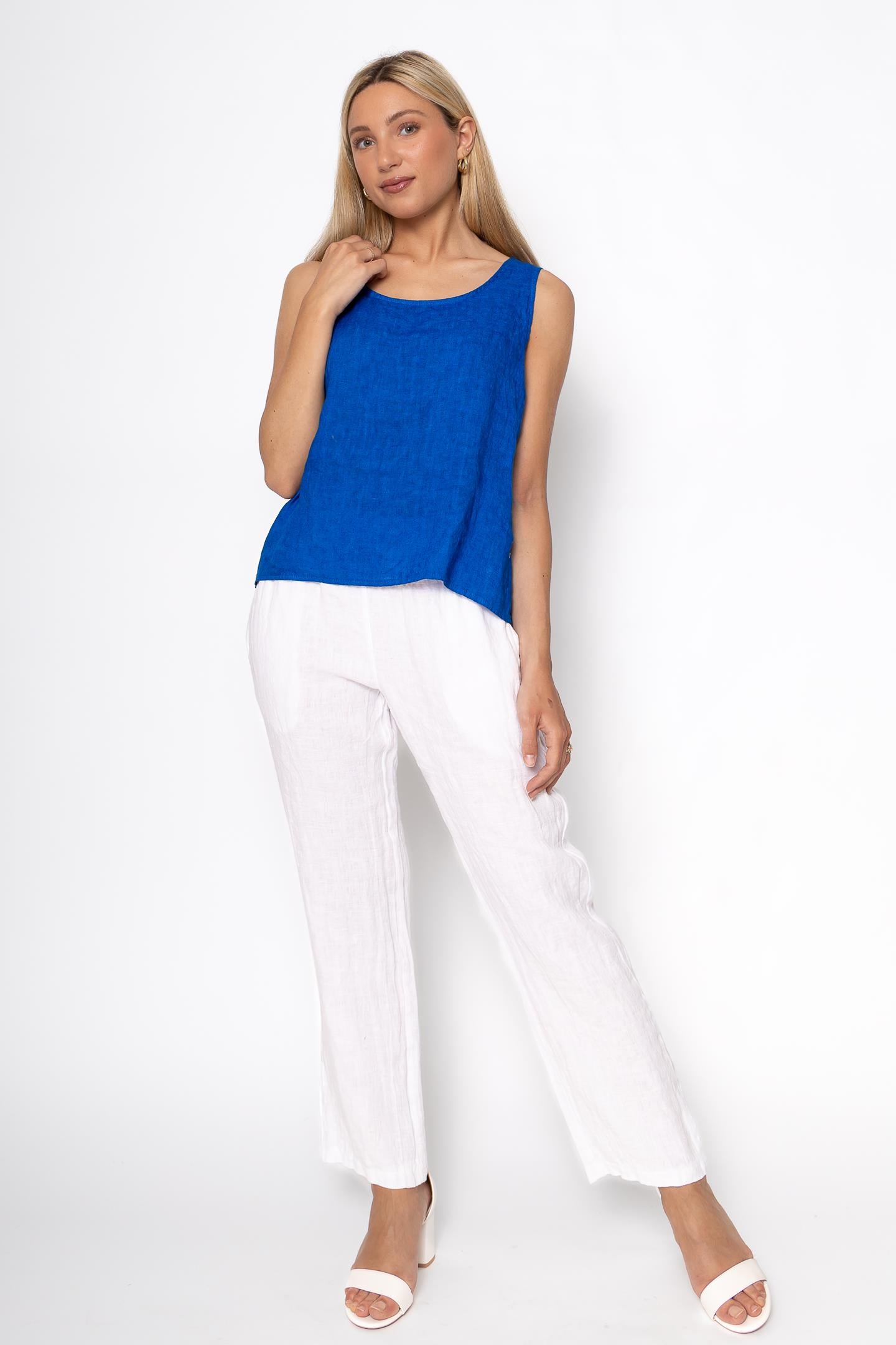 Linen Luv Spring/Summer 2025-TP1508-128-French Linen Top-Royal - The Coach Pyramids