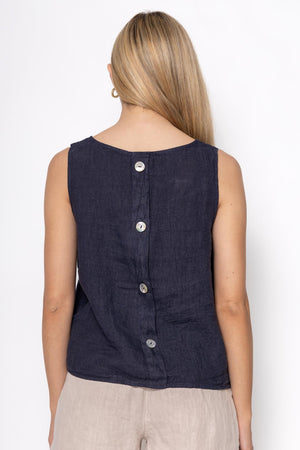 Linen Luv Spring/Summer 2025-TP1508-71-French Linen Top-Navy