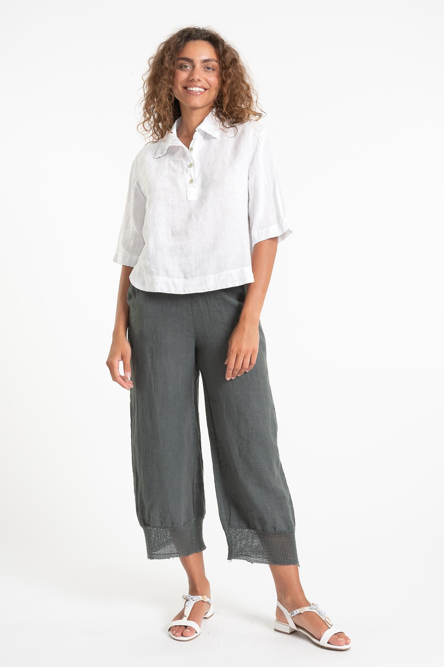 Linen Luv Spring/Summer 2025-TP1526-11-French Linen Shirt-Bianco - The Coach Pyramids