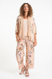 Linen Luv Spring/Summer 2025-TP1528P-204-French Linen Cardigan-Apricot - The Coach Pyramids