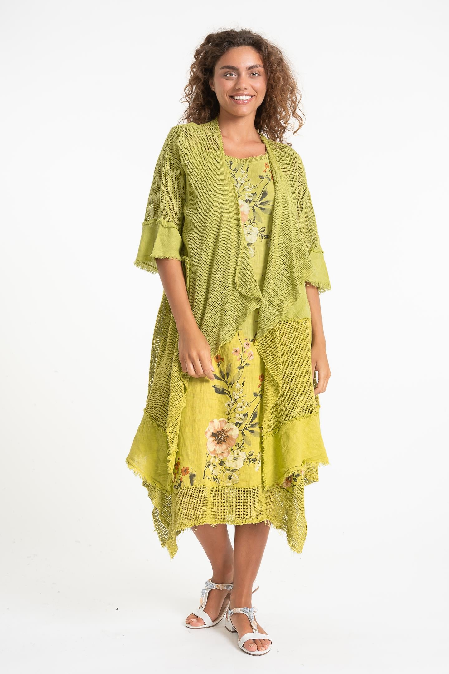 Linen Luv Spring/Summer 2025-TP1529-202-French Linen Duster-Leaf - The Coach Pyramids
