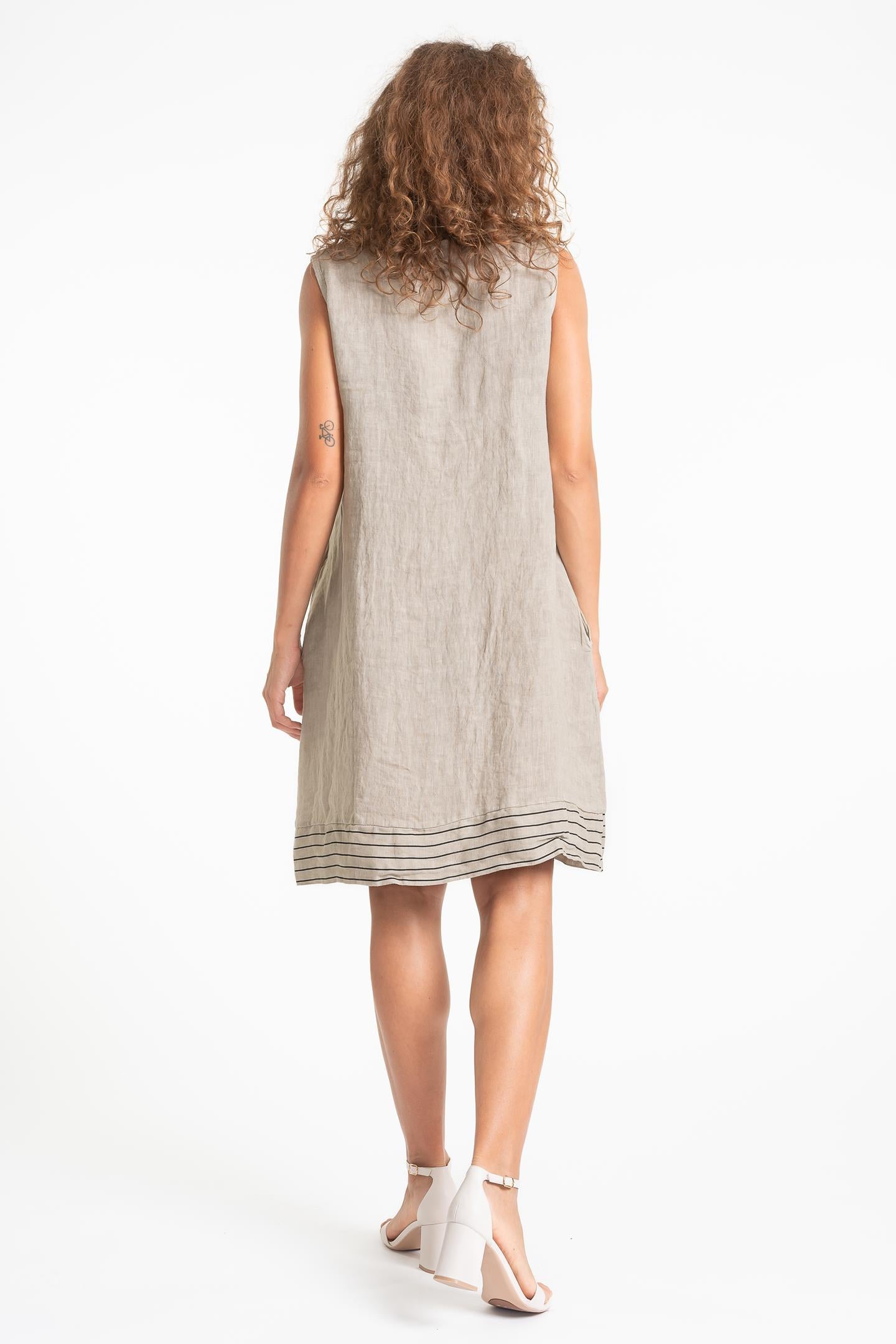 Linen Luv Spring/Summer 2025-TP1606-40-French Linen Dress-Fango - The Coach Pyramids