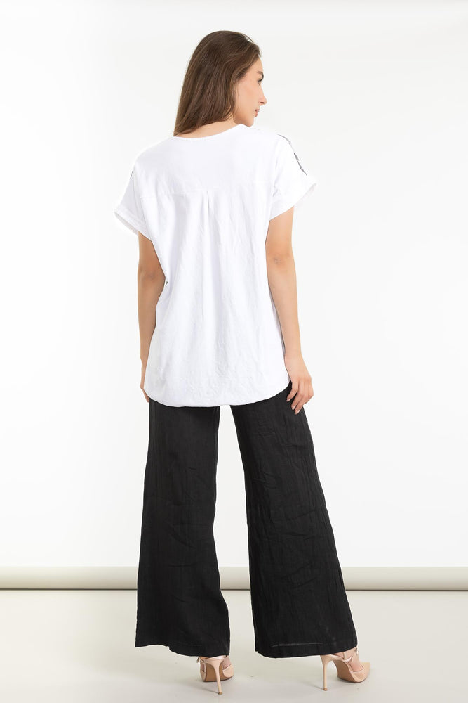 Linen Luv Spring/Summer 2025-TP1617-11-French Linen Top-Bianco