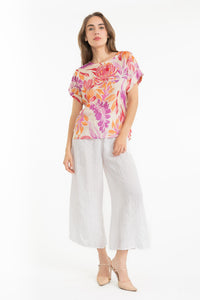 Linen Luv Spring/Summer 2025-TP1634-43-French Linen Top-Fuxia - The Coach Pyramids