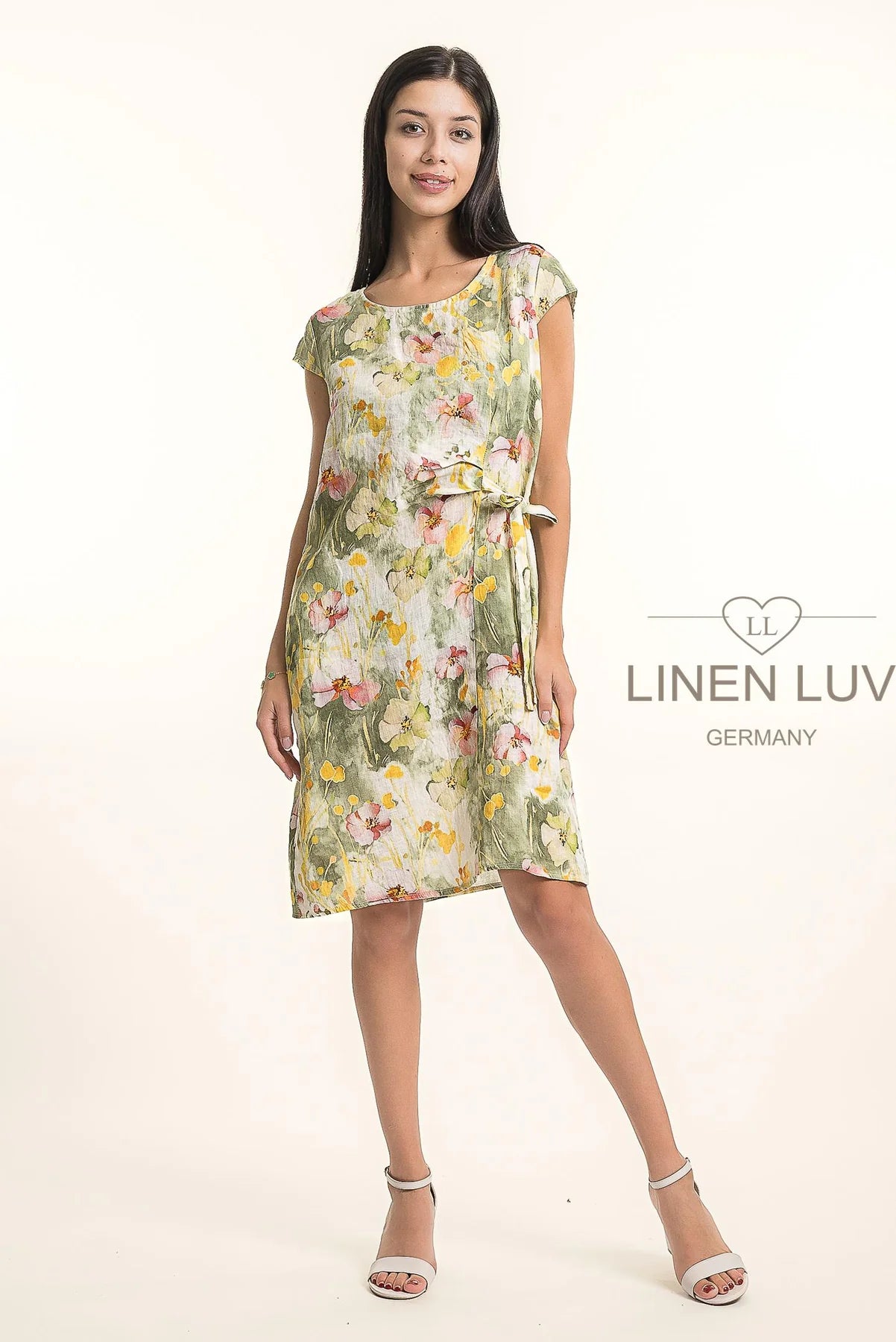 Linen Luv -TP1735-158-French Linen Dress-Dark Slate - The Coach Pyramids