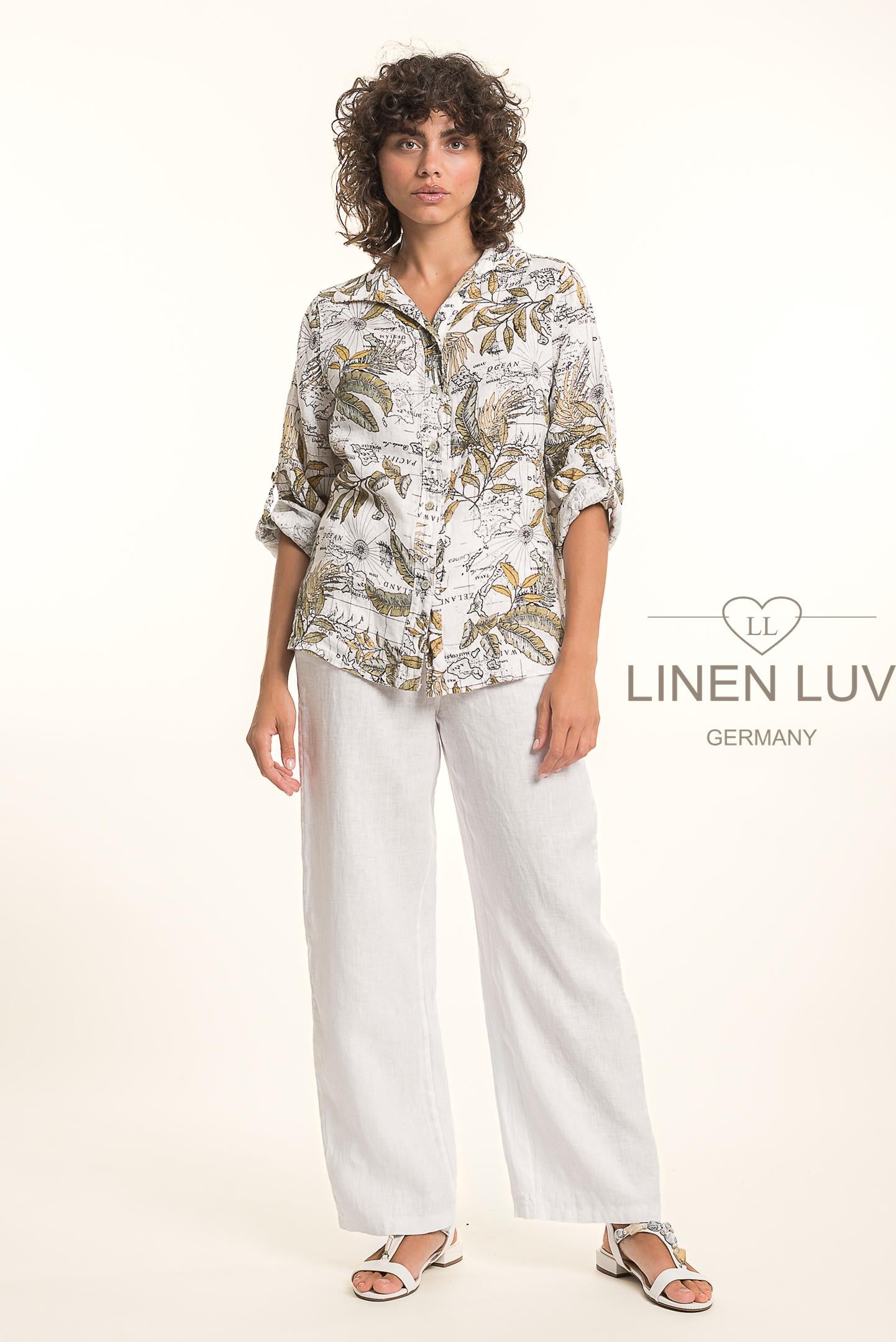 Linen Luv TP1772P-11-French Linen Shirt Print-Bianco - The Coach Pyramids