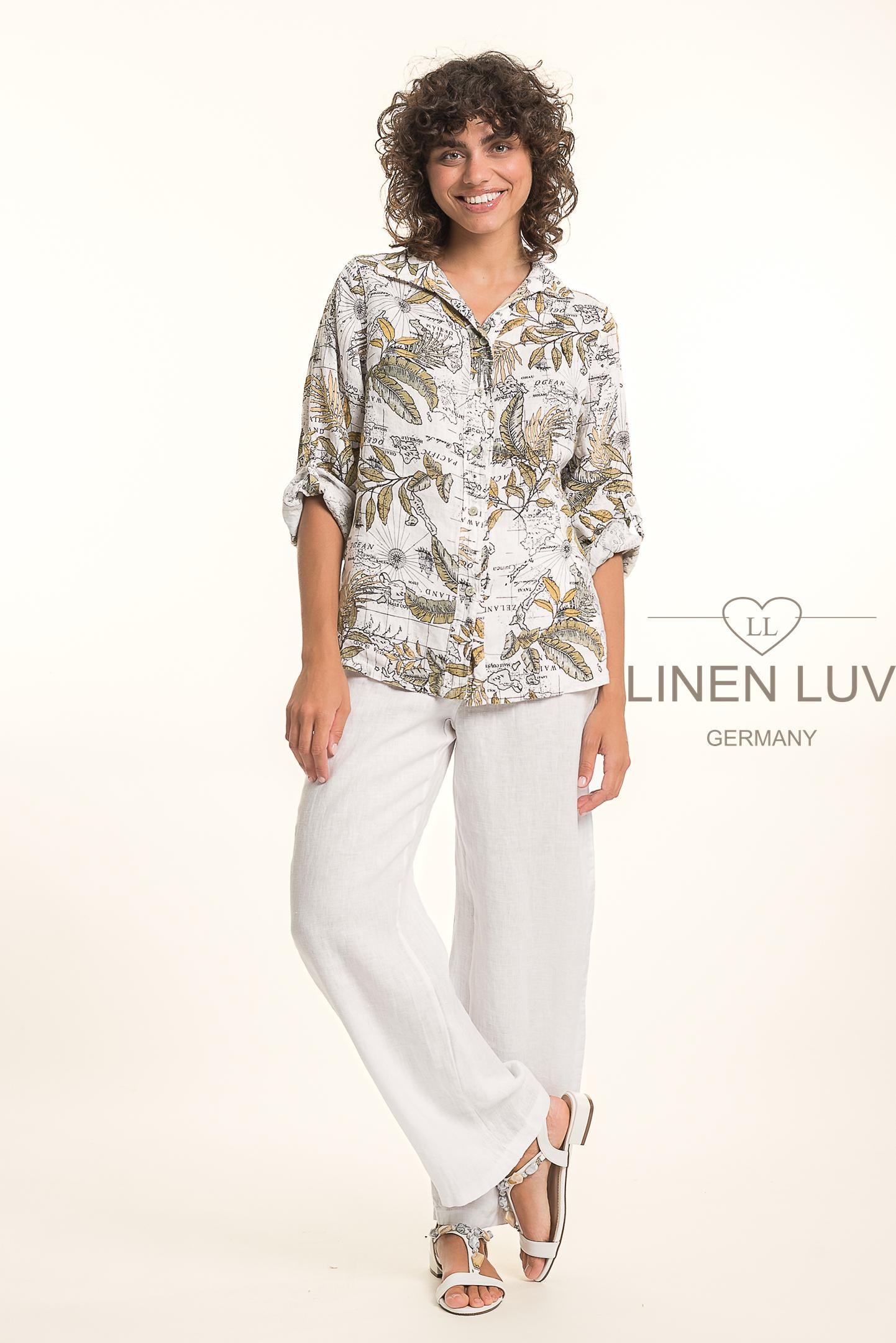 Linen Luv TP1772P-11-French Linen Shirt Print-Bianco - The Coach Pyramids