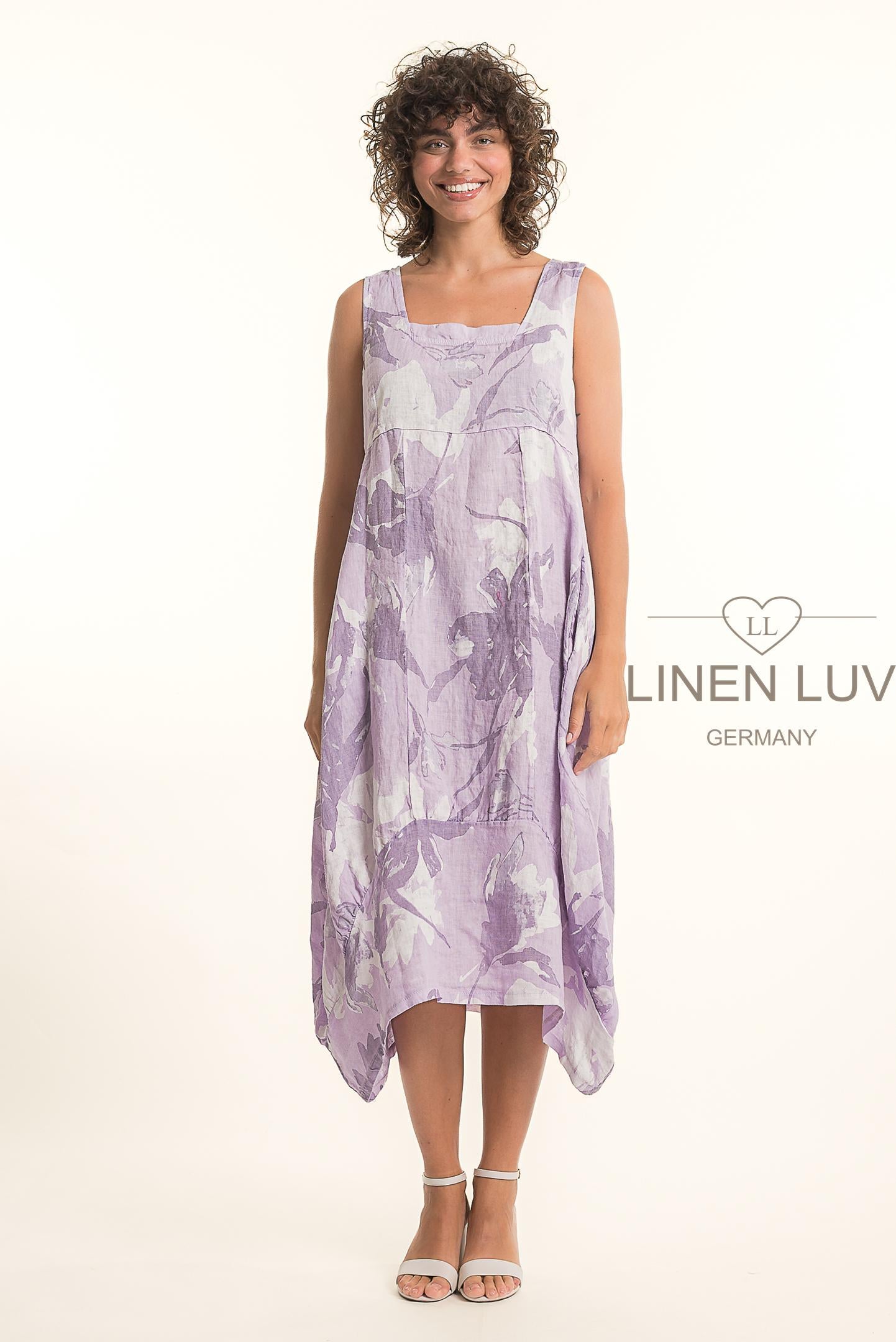 Linen Luv TP1777P-59-French Linen Dress Print-Lilla - The Coach Pyramids