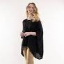 Linen Luv-CO144041-74- Linen Crochet Poncho-Nero - The Coach Pyramids