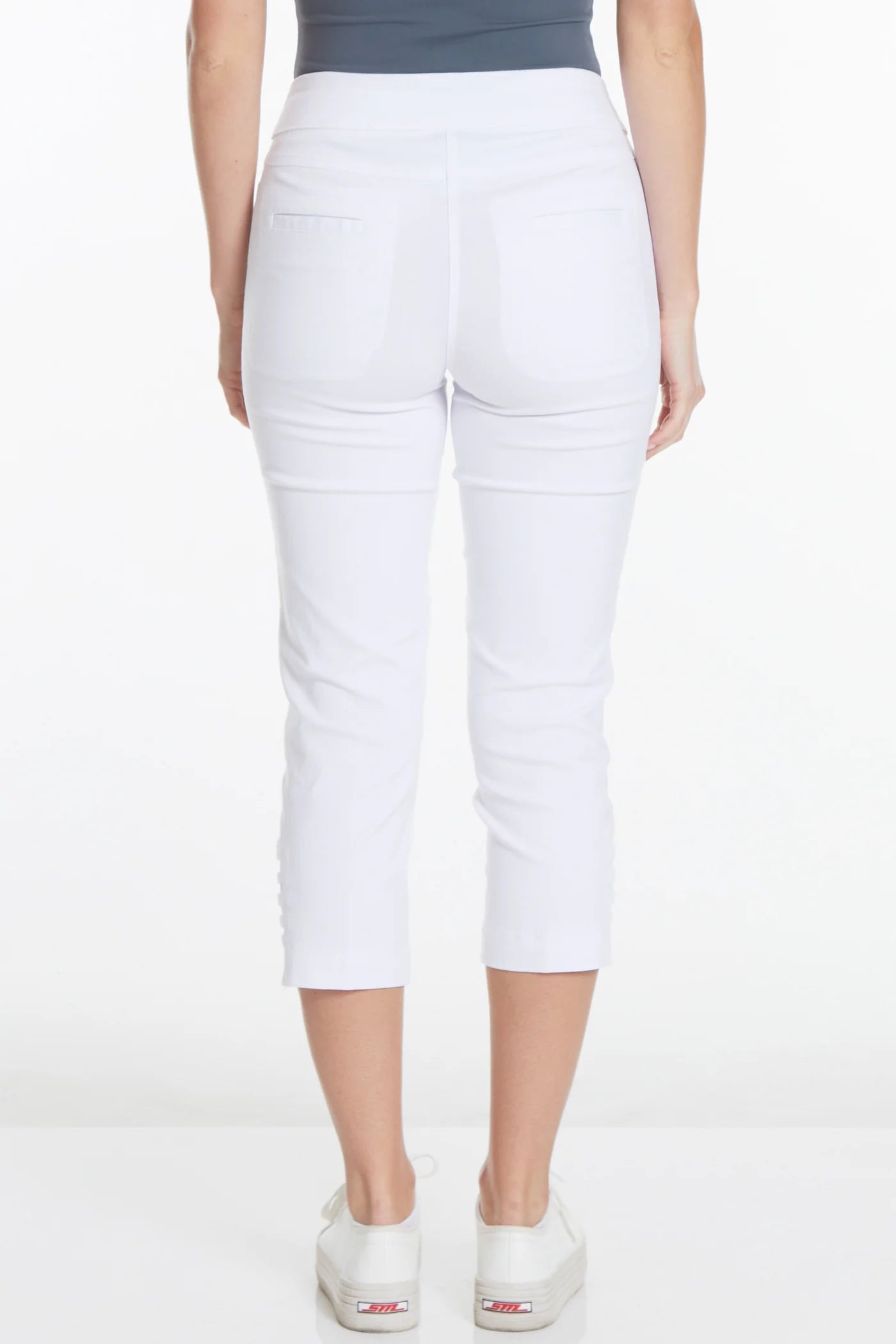 Habitat Multiples-Spring/Summer 2025-M9038PS5-P/O Solid Crop Pant W/Pockets-White - The Coach Pyramids