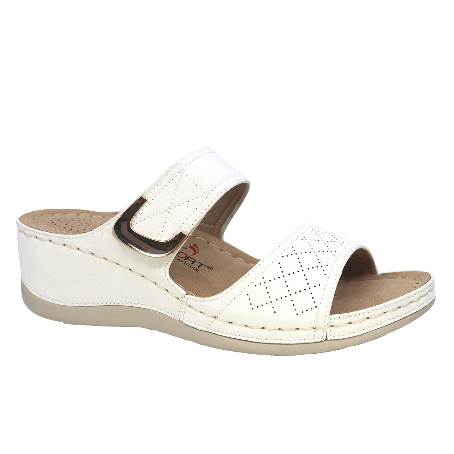 Shoe Max Spring/Summer-2025-S25-Victoria Lady Comfort-01 Leather Shoes-White - The Coach Pyramids