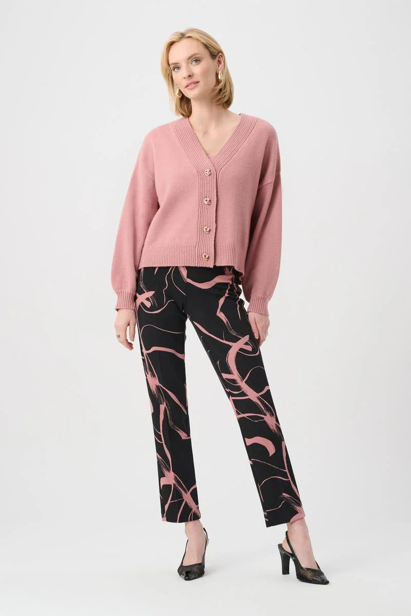 Joseph Ribkoff Fall 2026-263119-435-Pant-Black/Pink - The Coach Pyramids