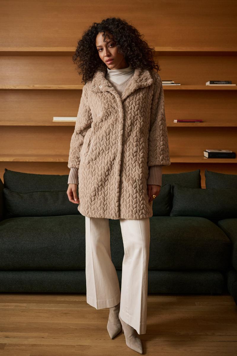 Joseph Ribkoff Fall 2026-263915-4547-Coat-Soft Taupe - The Coach Pyramids