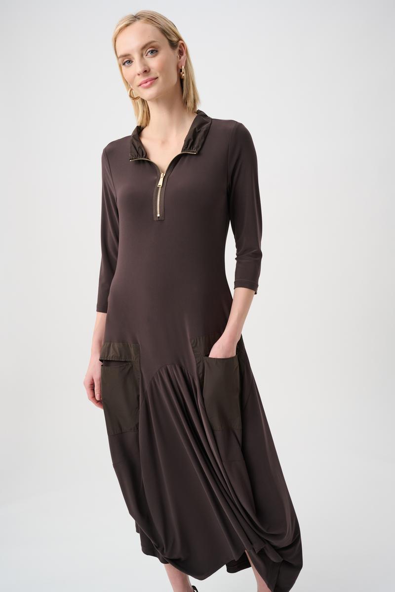 Joseph Ribkoff Fall 2026-263159-3799-Dress-Mocha - The Coach Pyramids
